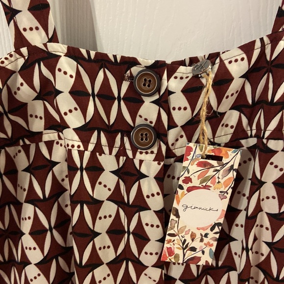 Gimmicks by Buckle wide leg patterned suspender pants size XL BNWT - Picture 4 of 16